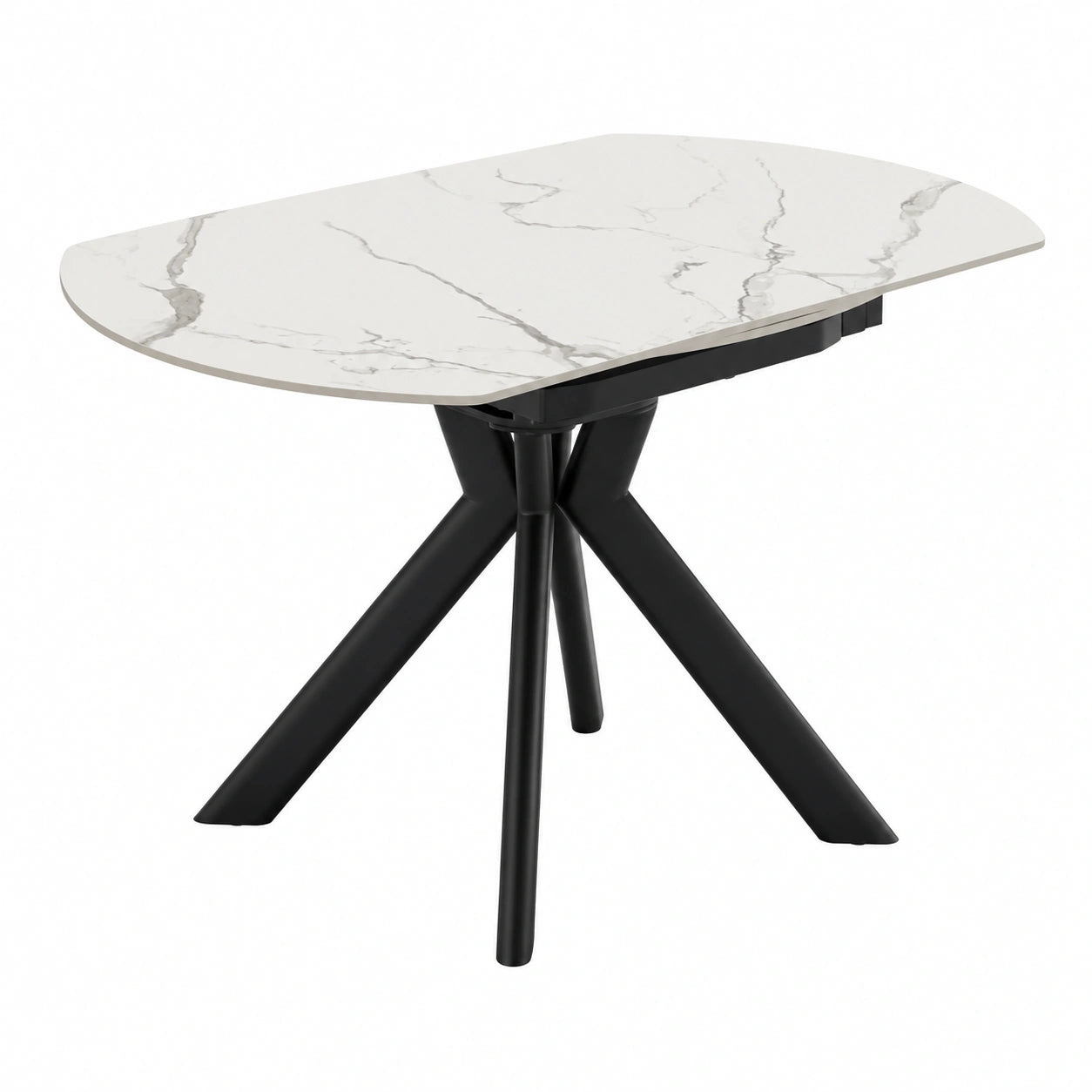 Tavolo da pranzo moderno ellittico estensibile 120x80 MAUI in Marmo Calacatta Gold
