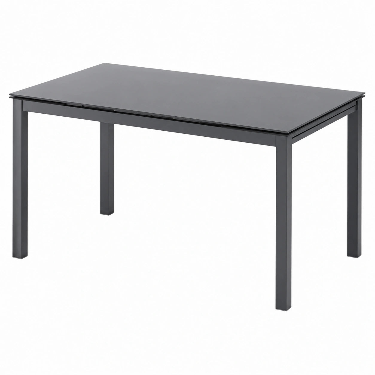 Tavolo Estensibile William in Vetro Grigio con Base in Metallo, 140-200 cm