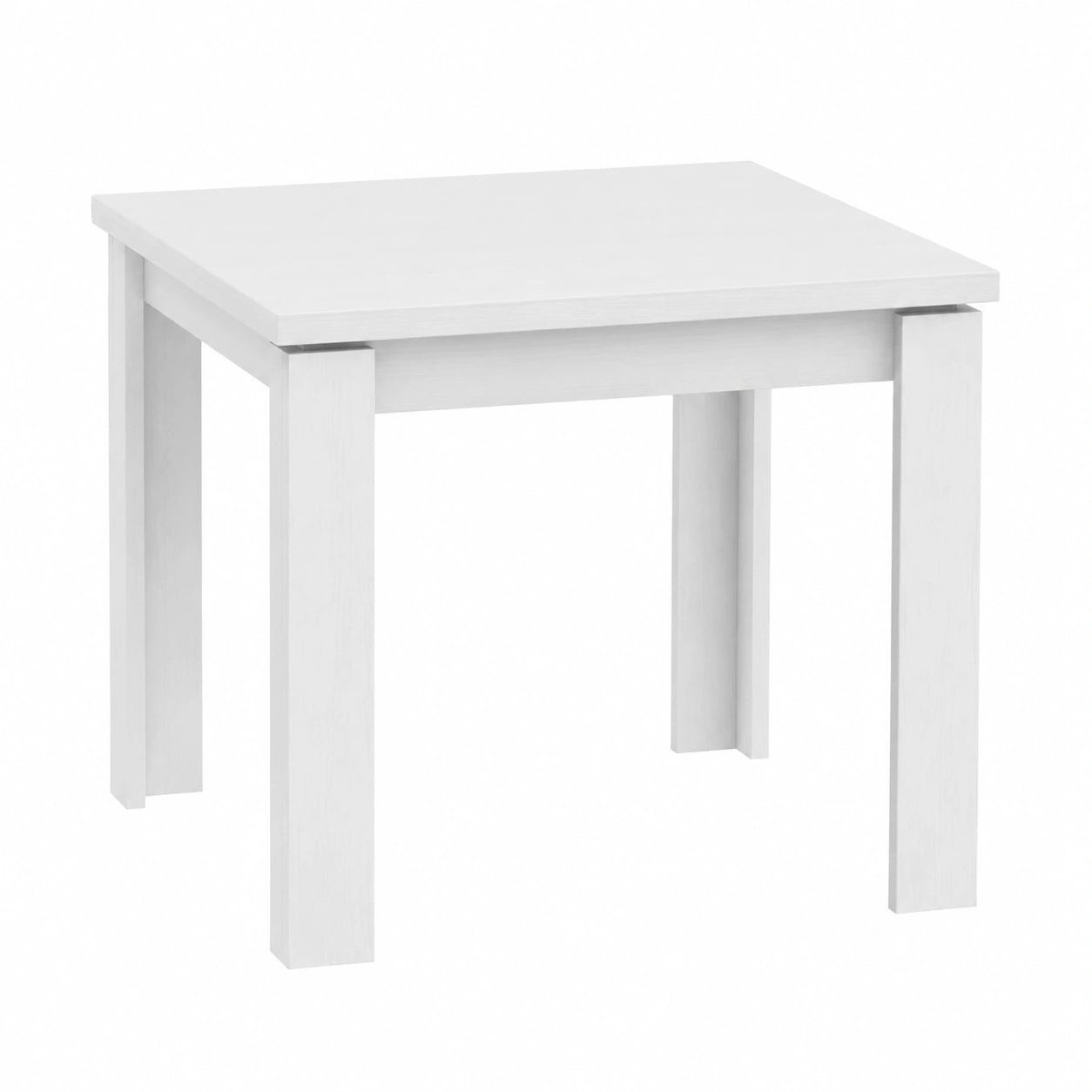 Tavolo allungabile Rodi in Frassino Bianco, Made in Italy, 80x80 cm chiuso, 160x80 cm aperto