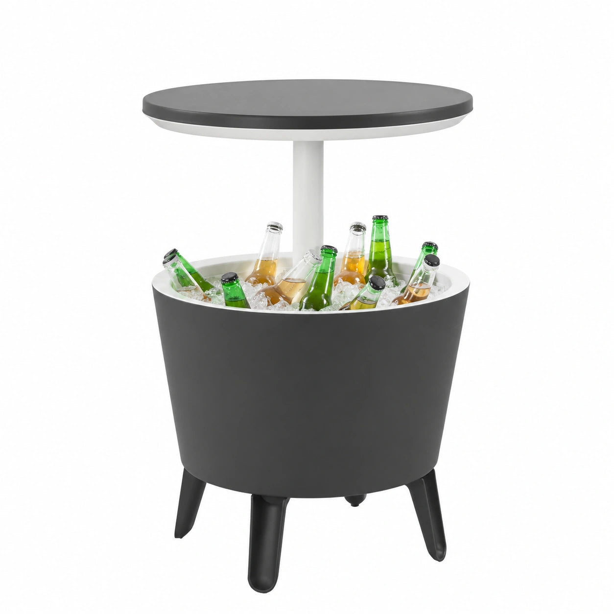 Tavolino Bar Keter con Portaghiaccio, Grigio, 49.5x84.5x49.5 cm