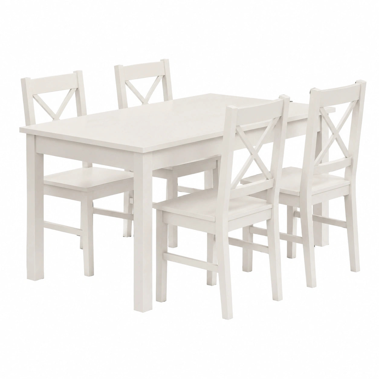 Tavolo Estensibile Firenze 110/150 cm in Stile Made in Italy, Bianco Frassinato