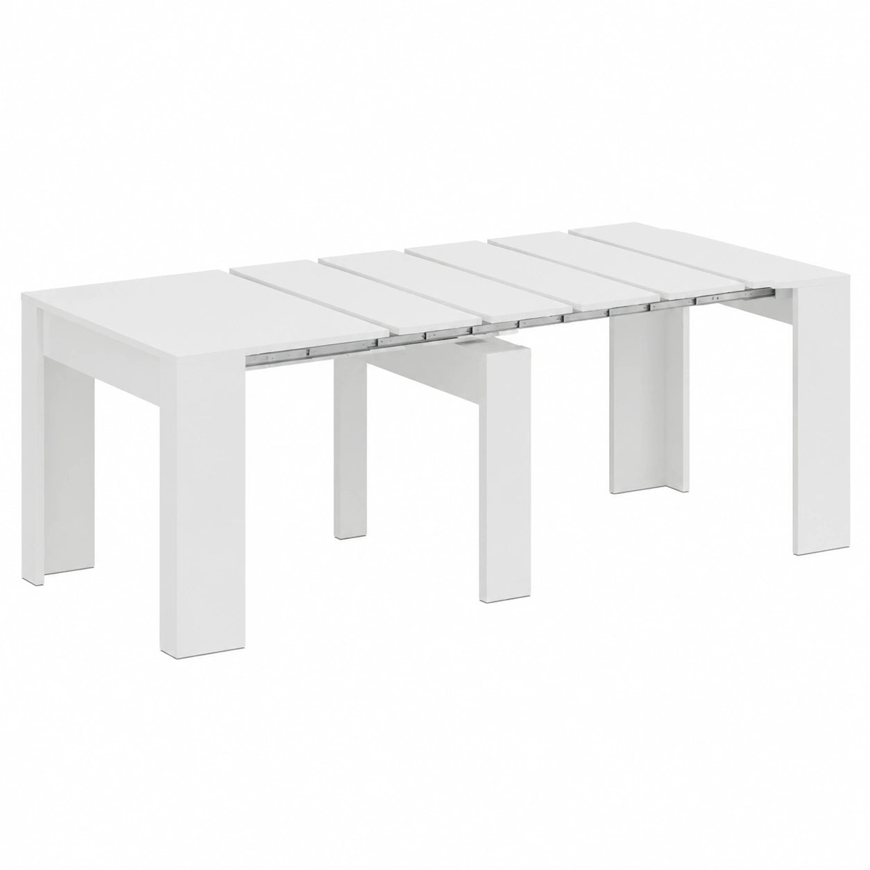 Consolle Tavolo Estensibile 3 Metri, Salvaspazio Moderno, Bianco