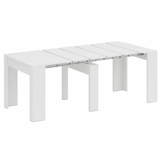 Consolle Tavolo Estensibile 3 Metri, Salvaspazio Moderno, Bianco