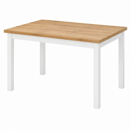 PAZZO DESIGN Tavolo Estensibile Tommaso, Rovere Rustico e Gambe Bianche, per Cucina e Soggiorno, Made in Italy, 110x70x76,5 cm