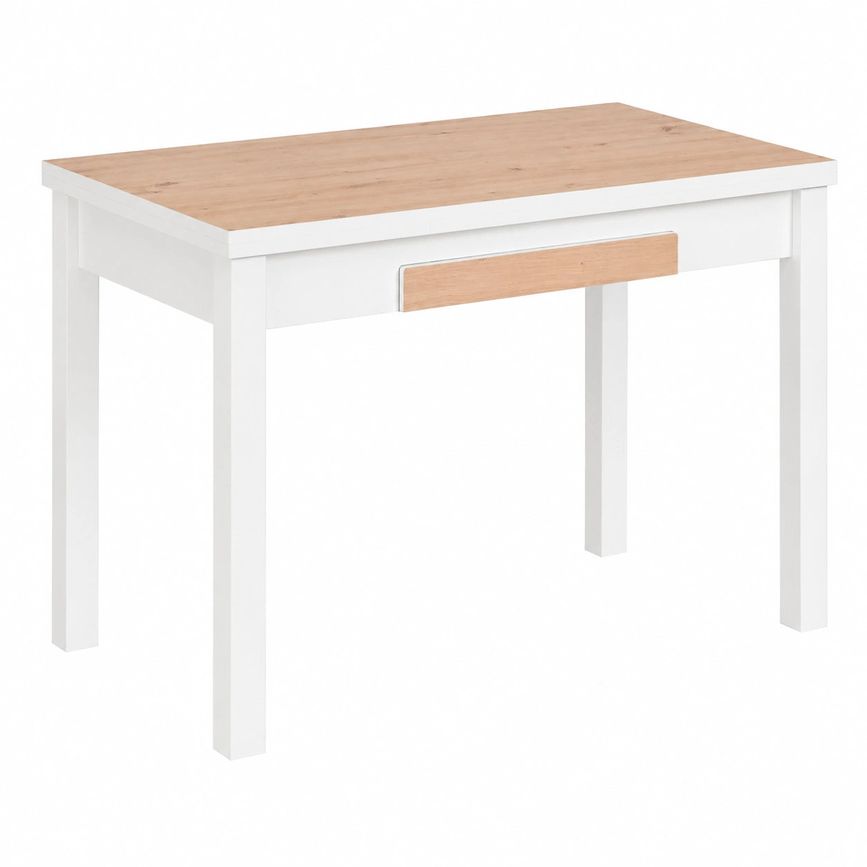 MOMMAHOME Tavolo da pranzo pieghevole ed estensibile - Design moderno in rovere e bianco, 100/160 x 60 x 76 cm