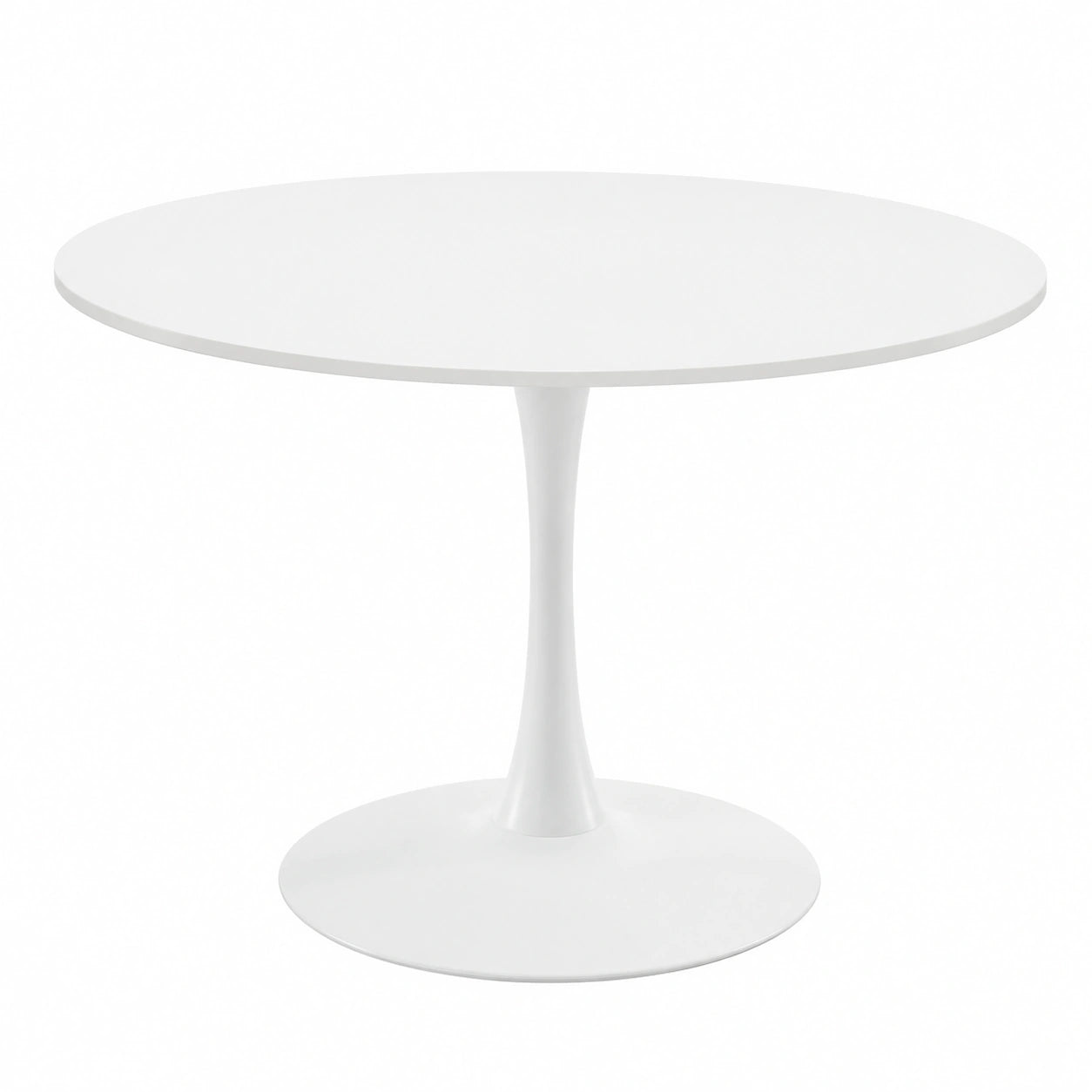 Tavolo Rotondo Moderno per 4 Persone, Ø 100 cm, Bianco, Ideale per Cucina e Ufficio