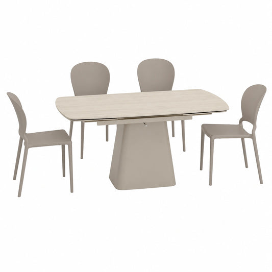Tavolo da pranzo estensibile 160x90 cm in grès ceramico modello Atlantide