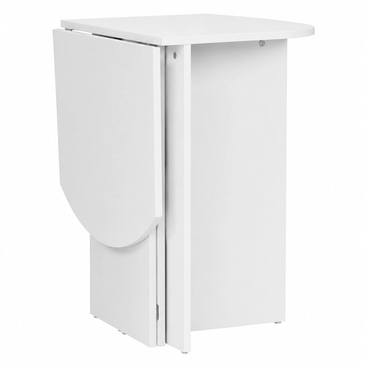 Tavolo da Pranzo Pieghevole Salvaspazio in Legno Bianco 90x60x74cm per Interni ed Esterni