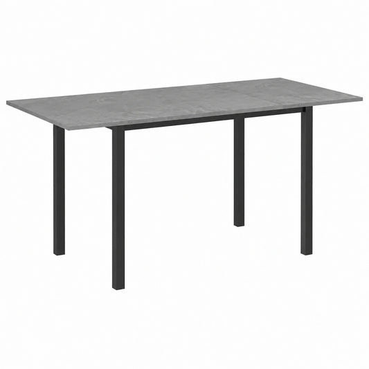 Tavolo da Pranzo Estensibile Moderno per 6 Persone con Struttura in Acciaio Grigio