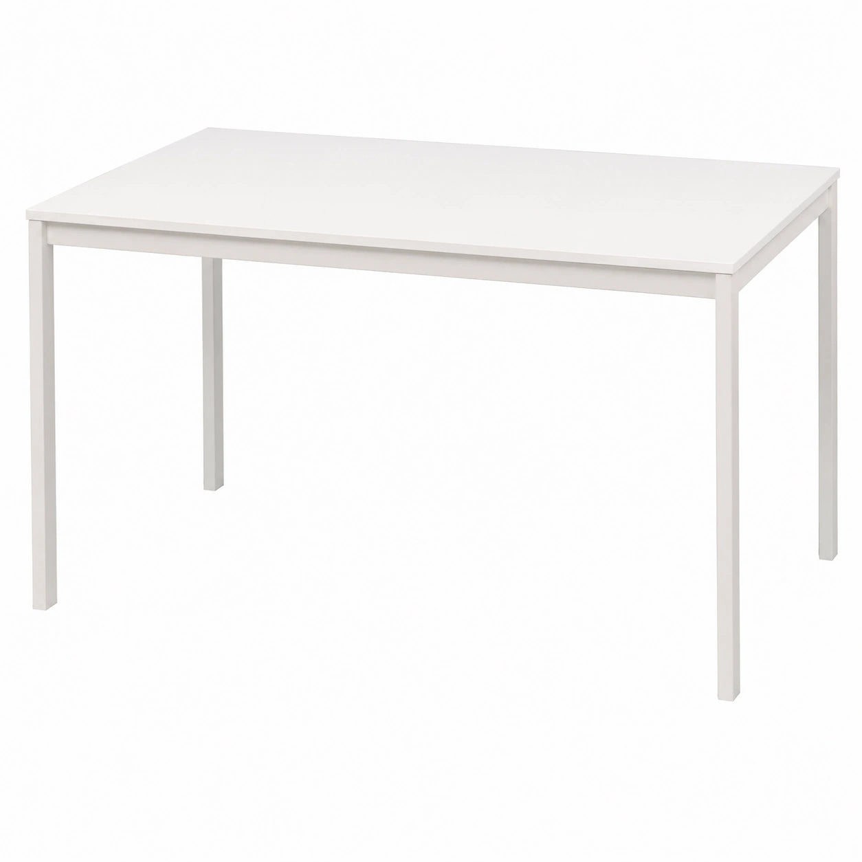 Tavolo da Pranzo Grosseto in Metallo Bianco e Legno Laminato, Varie Dimensioni