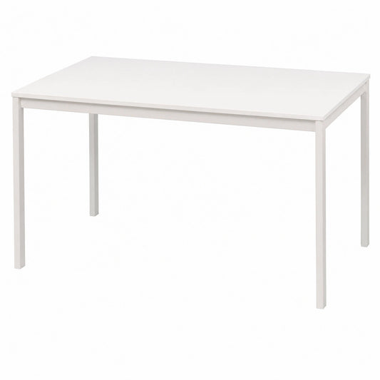 Tavolo da Pranzo Grosseto in Metallo Bianco e Legno Laminato, Varie Dimensioni