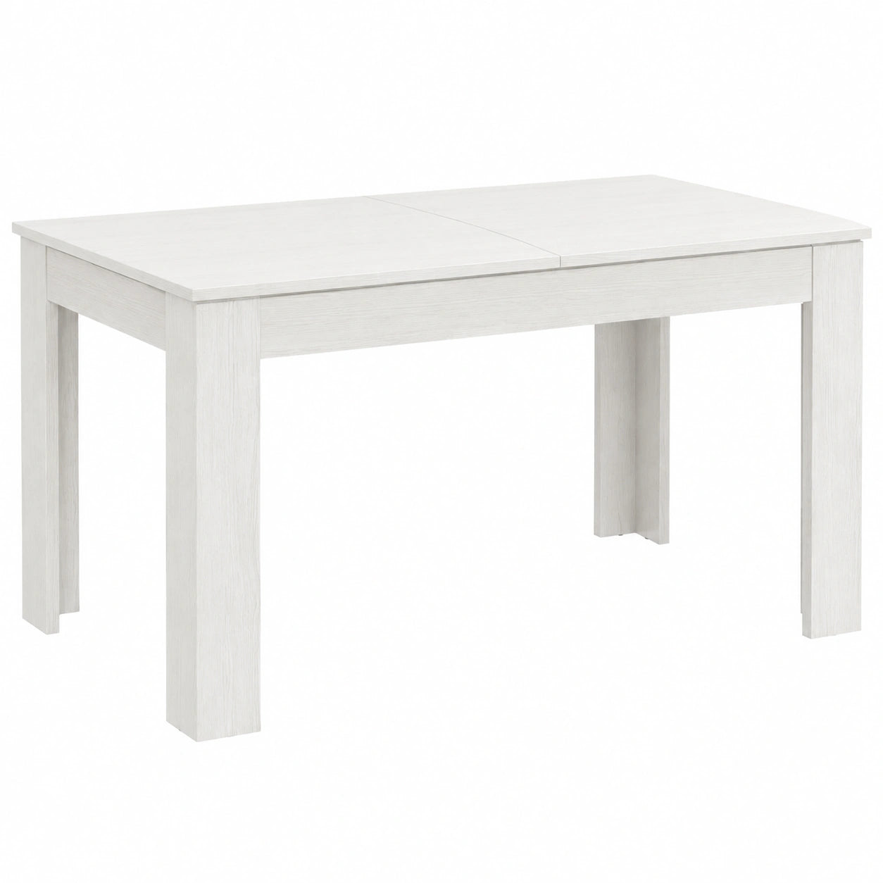 Tavolo Allungabile Gaia in Bianco Frassinato, Rettangolare, Made in Italy, 140x90 cm