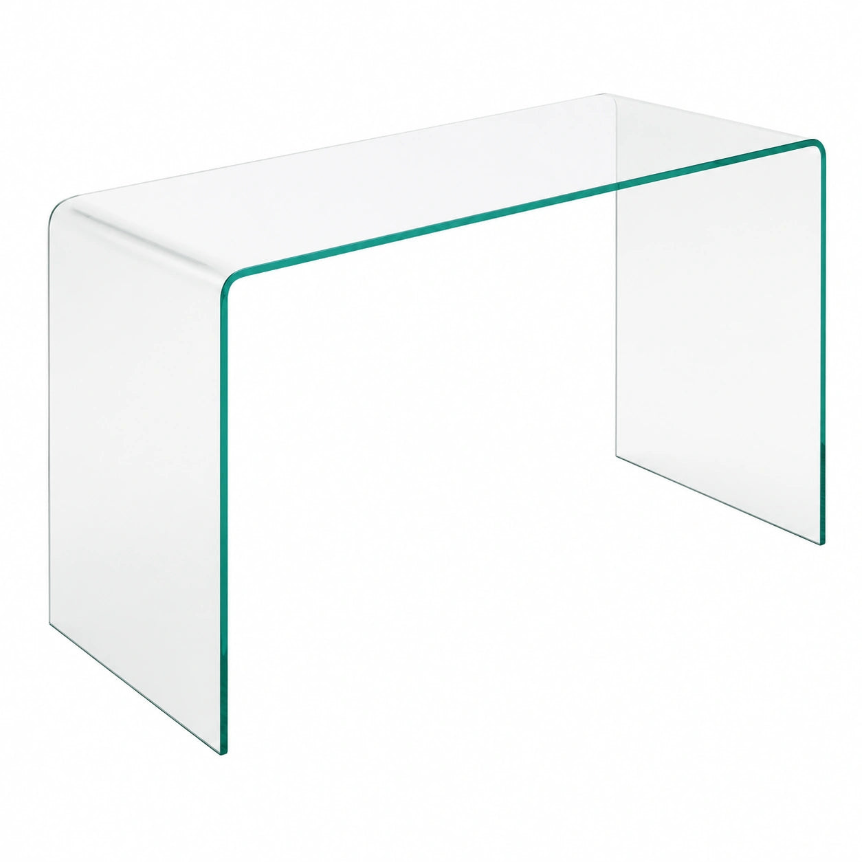 Tavolino Consolle in Vetro Curvato Design Moderno, 120x80x40 cm