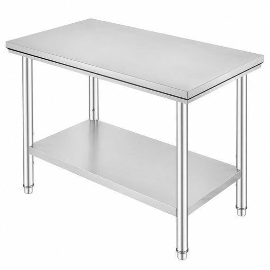 Tavolo in Acciaio Inox per Cucina Professionale 90x60 cm con Paraspruzzi