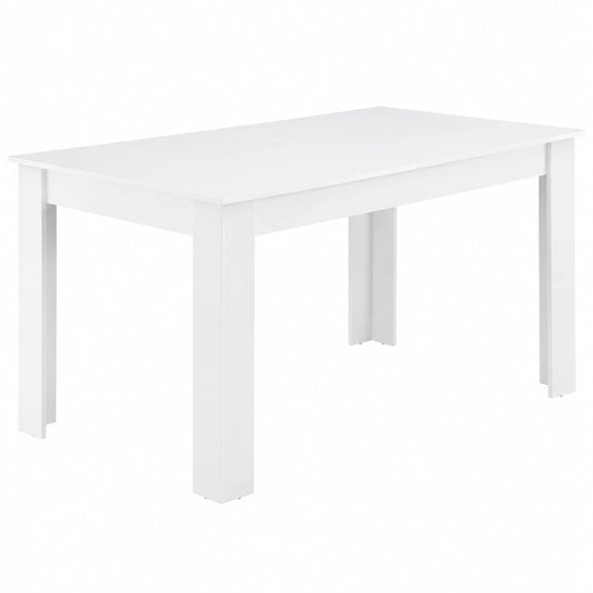 Tavolo da Pranzo Allungabile in Legno Laminato, Moderno ed Elegante 140-190x90x77 cm (Bianco)