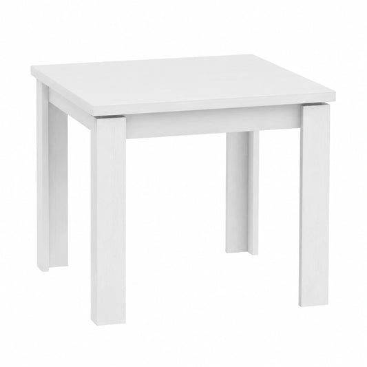 Tavolo allungabile Rodi in Frassino Bianco, Made in Italy, 80x80 cm chiuso, 160x80 cm aperto