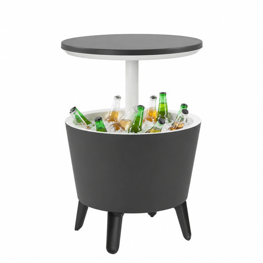 Tavolino Bar Keter con Portaghiaccio, Grigio, 49.5x84.5x49.5 cm