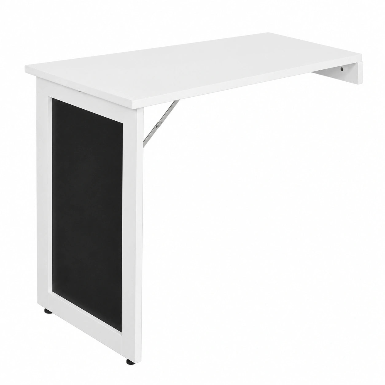 SoBuy Tavolo da Muro Pieghevole con Lavagna, Salvaspazio per Cucina e Ufficio, Bianco 50x75x76 cm