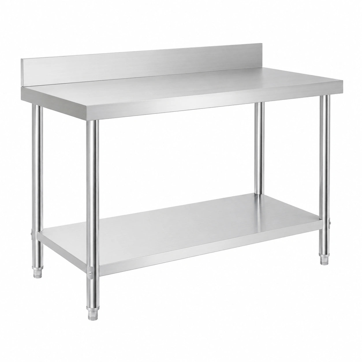 Tavolo da Lavoro in Acciaio Inox 120x60x85cm con Alzatina, Ideale per Ristoranti e Bar