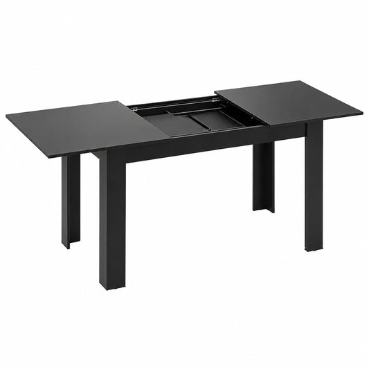 Tavolo da Pranzo Estensibile LIFEZEAL, 4-8 Persone, Moderno in Legno, Piano Ampio, Gambe a L, Facile da Montare, Nero