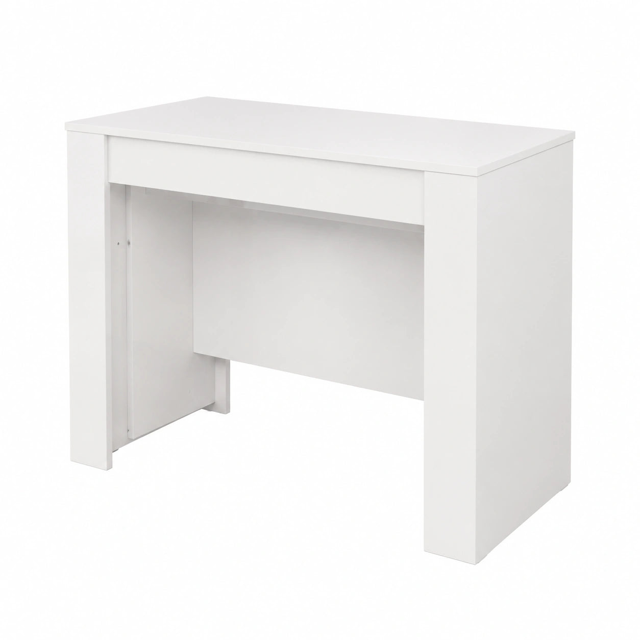 Tavolo Consolle Estensibile in Legno Bianco, Salvaspazio 51x90x75cm, Allungabile Fino a 237cm con Prolunghe, Made in Italy per Soggiorno Moderno