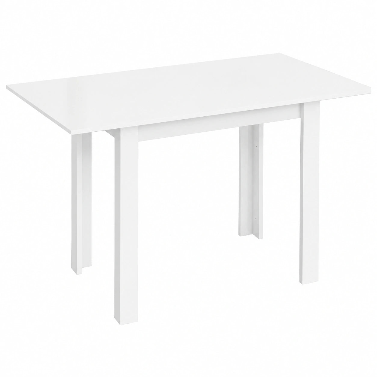 Tavolo da Pranzo Estensibile Bianco Lucido per 4-6 Persone, MDF 120-160x80x78 cm