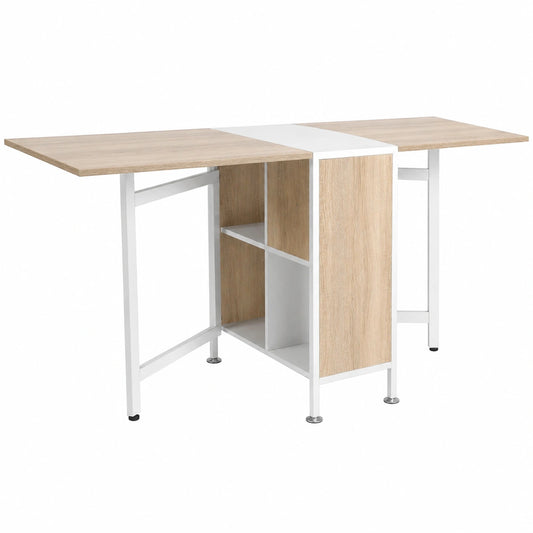 Tavolo Pieghevole Multifunzionale con 4 Ripiani, 169x62x75cm