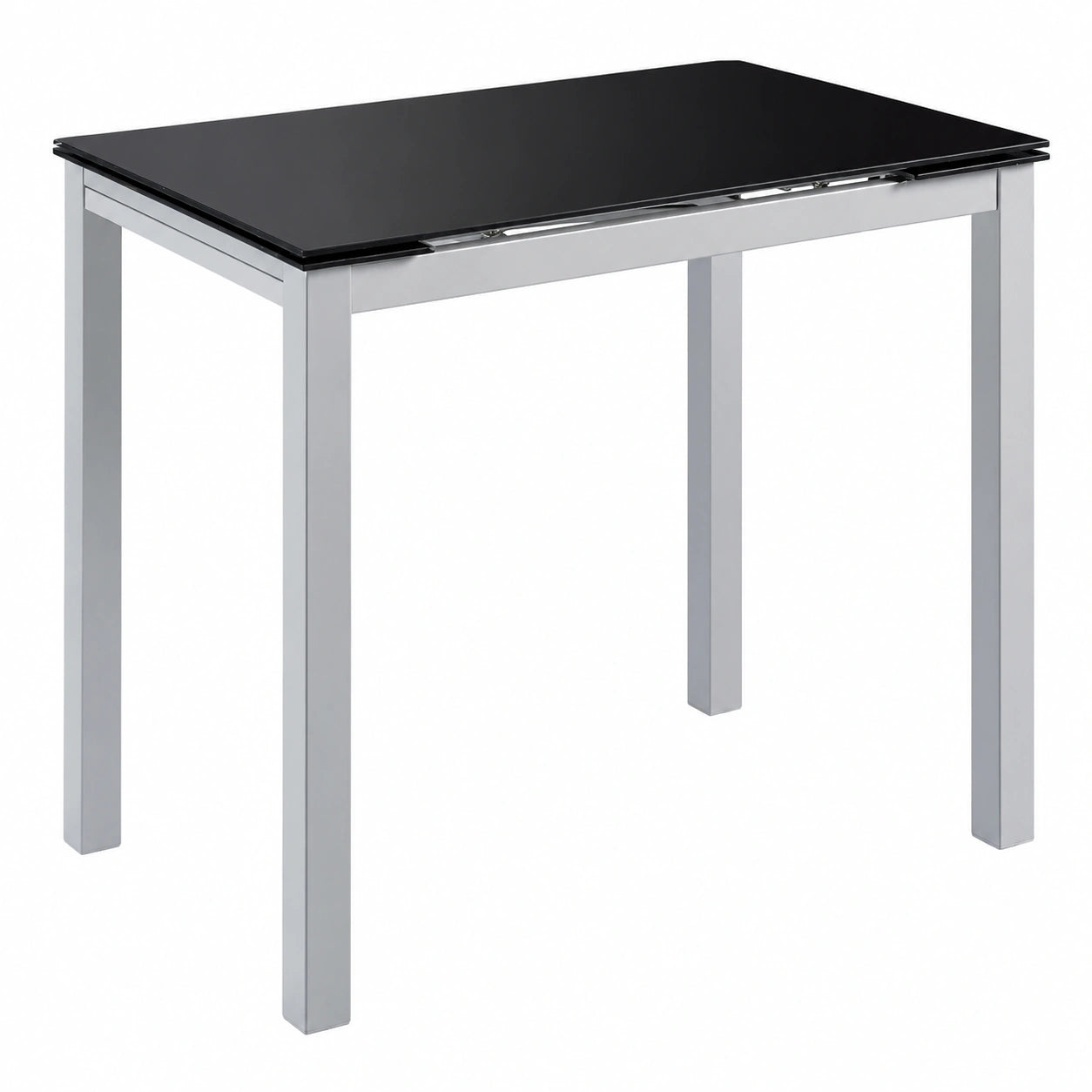 Tavolo da Cucina Estensibile in Vetro Temperato e Metallo, Nero, 100/140 x 60 x 95 cm