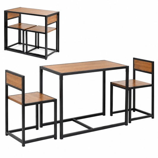 Set Tavolo da Bar 3 Pezzi con Sedie, Ideale per Cucina e Bistrò per 2 Persone