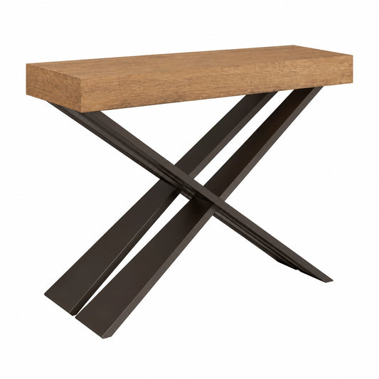 Consolle Allungabile Tiago in Noce - Tavolo da Pranzo Fino a 300cm, Design Moderno Made in Italy